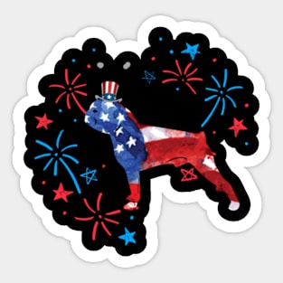 Boston Terrier Uncle Sam Hat 4Th Of July Sticker